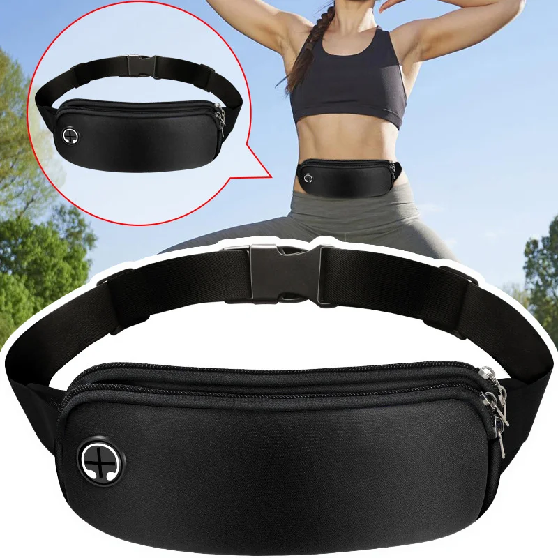 Laufgürteltasche für Telefon, leicht, wasserdicht, verstellbar, Fahrradgürteltasche, reflektierender Streifen, unsichtbare Sport-Gürteltasche