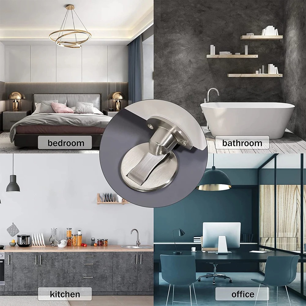 Tope de puerta magnético para montaje en suelo, topes de puerta invisibles, Protector de pared autoadhesivo resistente para el hogar y el dormitorio