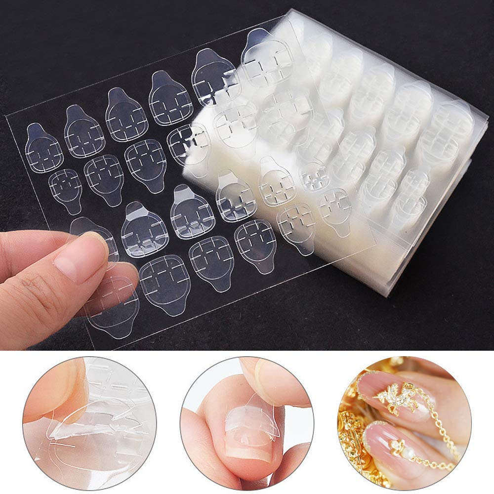 Bộ 240 Đôi Mặt Giả Móng Tay Nghệ Thuật Băng Keo Keo, Tự Làm Giả Acrylic Móng Làm Móng Dạng Gel, sữa Ong Chúa Trong Suốt Chống Nước Tab Keo Dán Móng