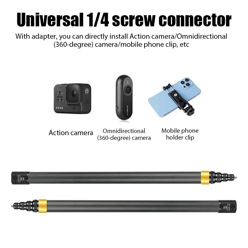 Carbon Fiber Invisible Extended Edition Selfie Stick for Insta360 X3 GO3 Action 4 Accessories 300CM for DJI GoPro Selfie Stick