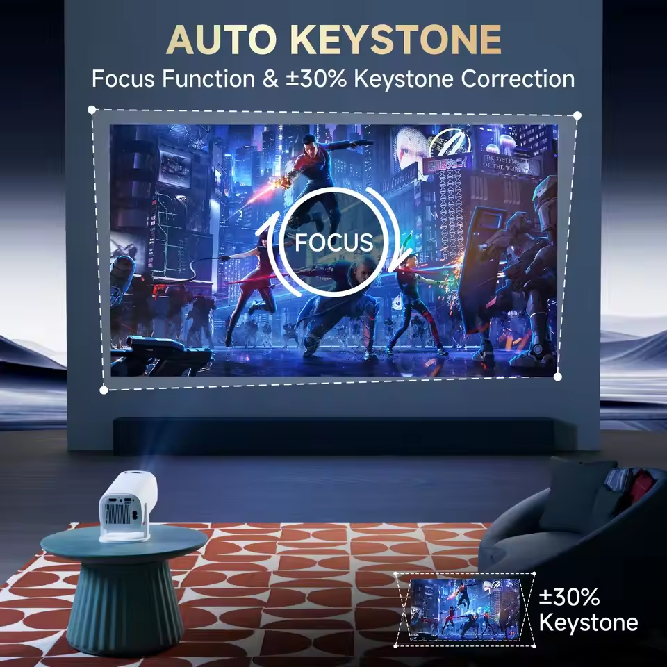 Ourdoor Smart P30PRO Mini Projector Linux System WiFi6 BT 5.0 Support 4K 1280*720P Smart Home Cinema Outdoor Portable Projector