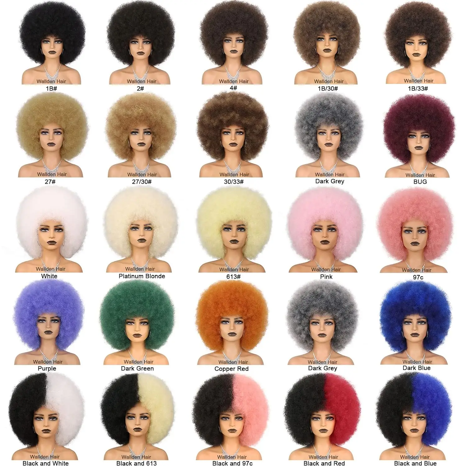 สังเคราะห์ผมAfro Kinky Curlyวิกผมสีบลอนด์สําหรับผู้หญิงผสมสีน้ําตาล70Sเครื่องขนาดใหญ่กับBangsสั้นBouncyสําหรับทุกวันPartyใช้