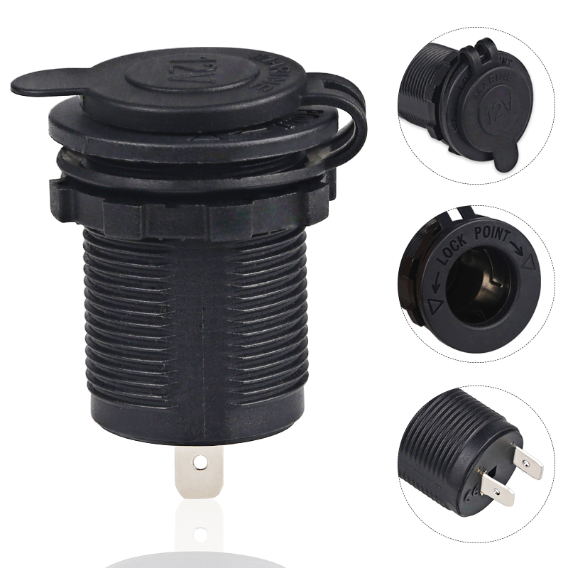 4 Colors Cigarette Lighter Socket 12V-24V Waterproof Plug Power Outlet Adapter Car Accessories for Marine Boat Motorcycle Truck
