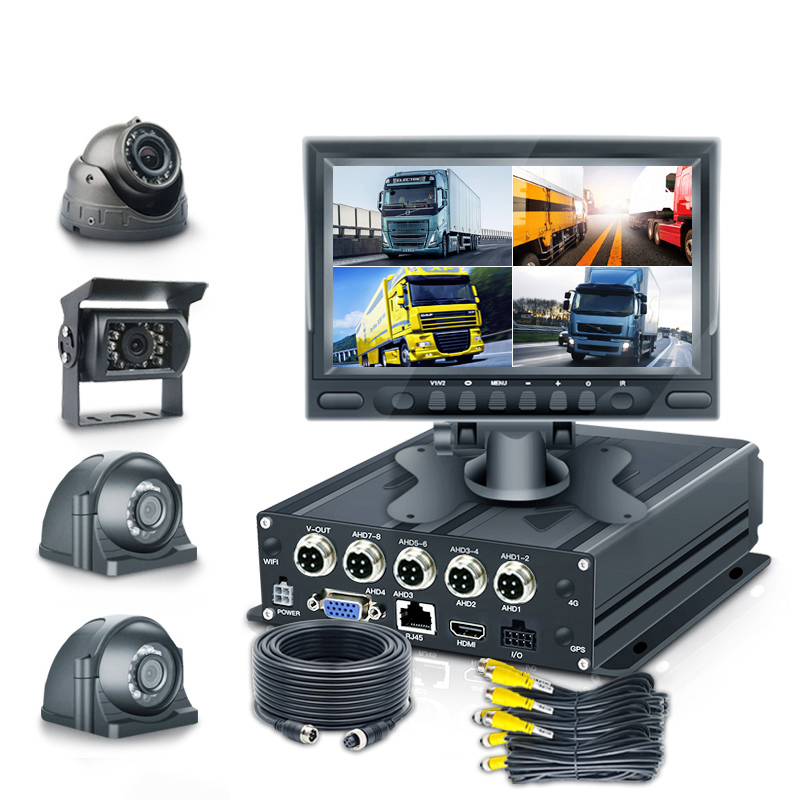 Bus Truck 4CH SD Mobile DVR 360 Surround View 7 Inch Monitor Camera System 1080P MDVR Digital Video Recorder