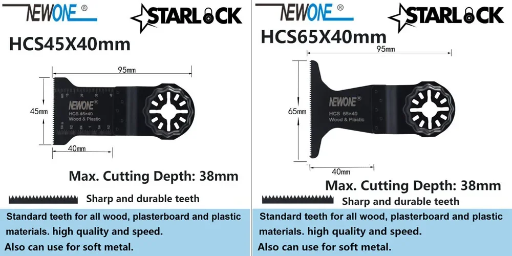 NEWONE, совместимые с Starlock HCS10 мм/20 мм/32 мм/45 мм/65 мм, полукруглая шлифовальная подушечка, осциллирующие инструменты, многофункциональный инструмент
