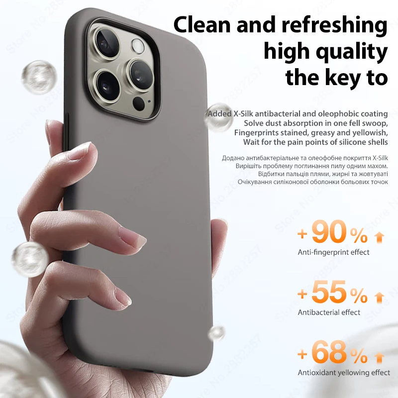 Funda de silicona líquida Original para iPhone 15 13 14 12 11 16 Pro Max, funda para iPhone 16 15 Plus, funda a prueba de golpes, accesorios para teléfono