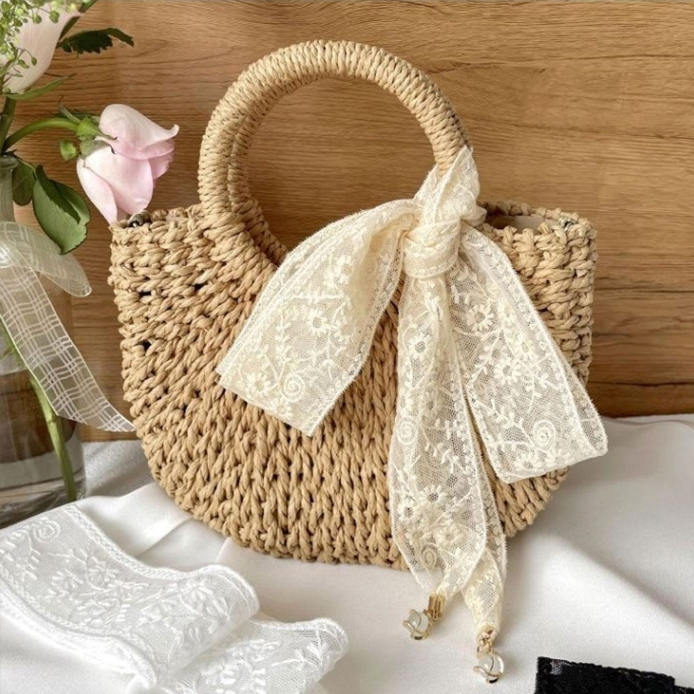 レースリボンヘアスカーフ、編み込みヘッドバンド、ヘアアクセサリー、エスニック刺繍バッグ、ロングネックスカーフ、リボンサンハットレーストリムf、new