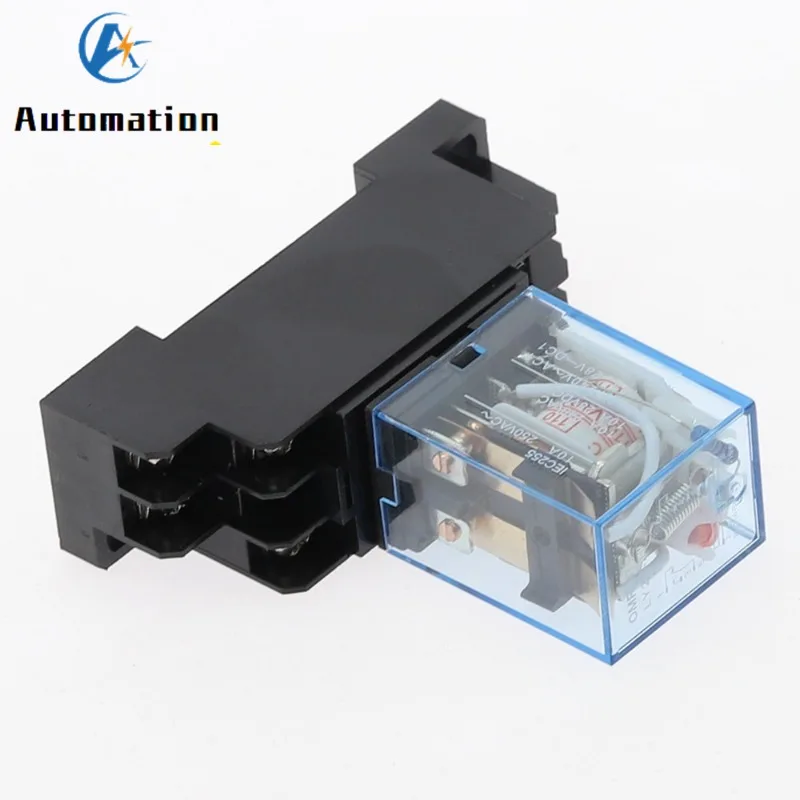 12V 24V 36V 110V 220V 380V DC/AC 10A 8PIN bobina relé de potencia DPDT LY2NJ HH62P HHC68A-2Z con Base de enchufe