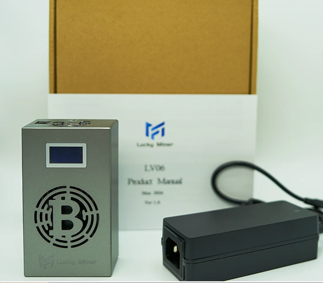 Lucky Miner-máquina de minería de Bitcoin LV06, SHA-256, 500Gh/S ASIC, uso doméstico, BTC Solo, múltiples modos de minería, 2024