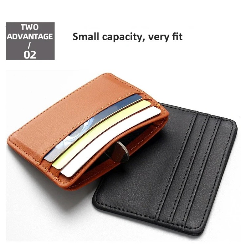 Portafoglio minimalista sottile, portafogli con tasca frontale, blocco RFID, porta carte di credito per uomo e donna