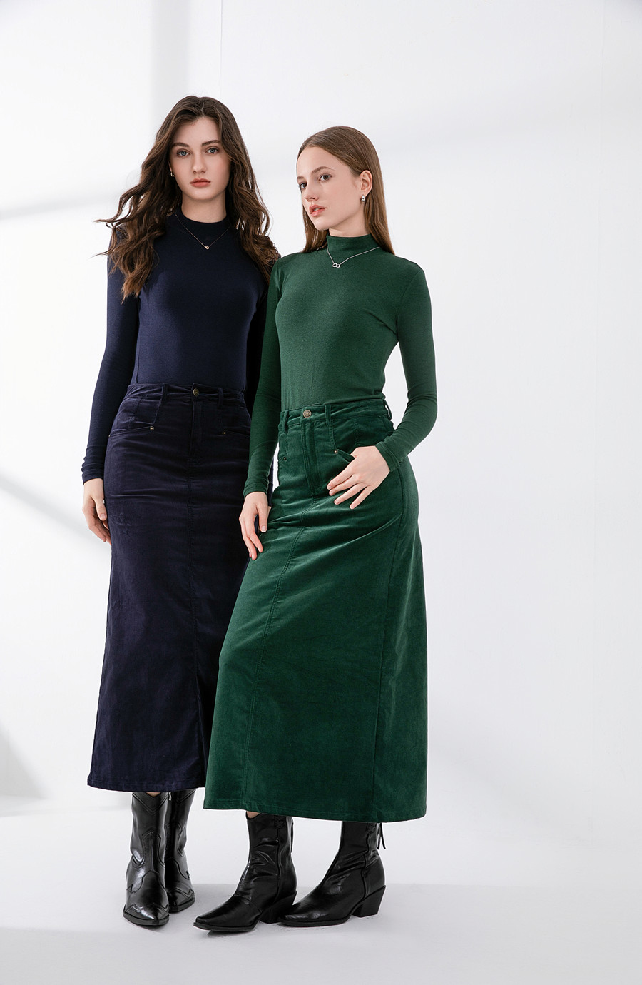 AS 2024 Retro corduroy rok een beetje stretch + zachte superhoge stretch gesloten basic tops (verzonden binnen 1 dag)