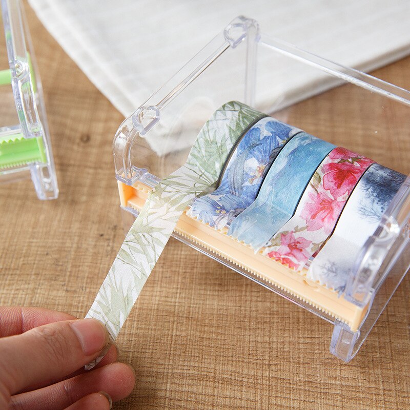 Ensemble de coupe-ruban Washi créatif, outil de ruban adhésif Transparent, distributeur de ruban adhésif, fournitures scolaires, papeterie de bureau pour étudiants