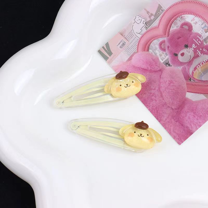2 ชิ้น Sanrio สาวผมคลิป Kawaii Mymelody Kuromi Cinnamoroll Hairpin เด็กอุปกรณ์เสริมผมของขวัญ