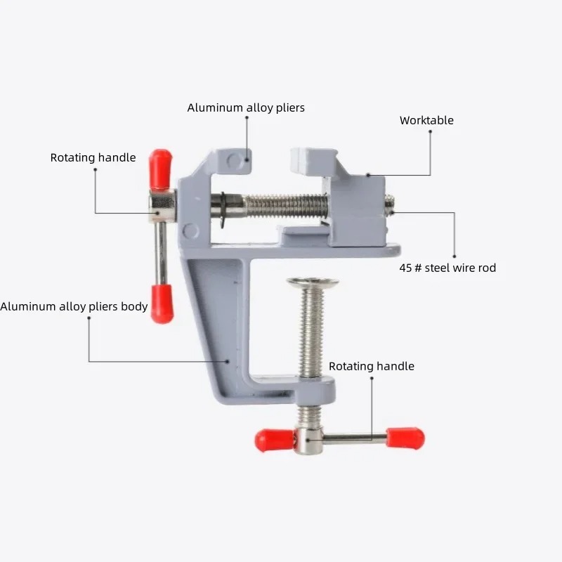Mini Bench Vise Muliti-Funcational 3.5MM Aluminum Miniature Small Jewelers Hobby Clamp On Table Flat Pliers Tool Vice