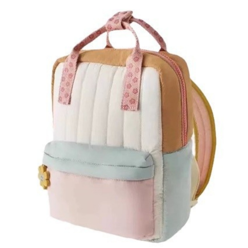 Mochila de compras impressa infantil personalizada, acessórios pendurados de girassol fofos e divertidos, mochila bloqueada por cores