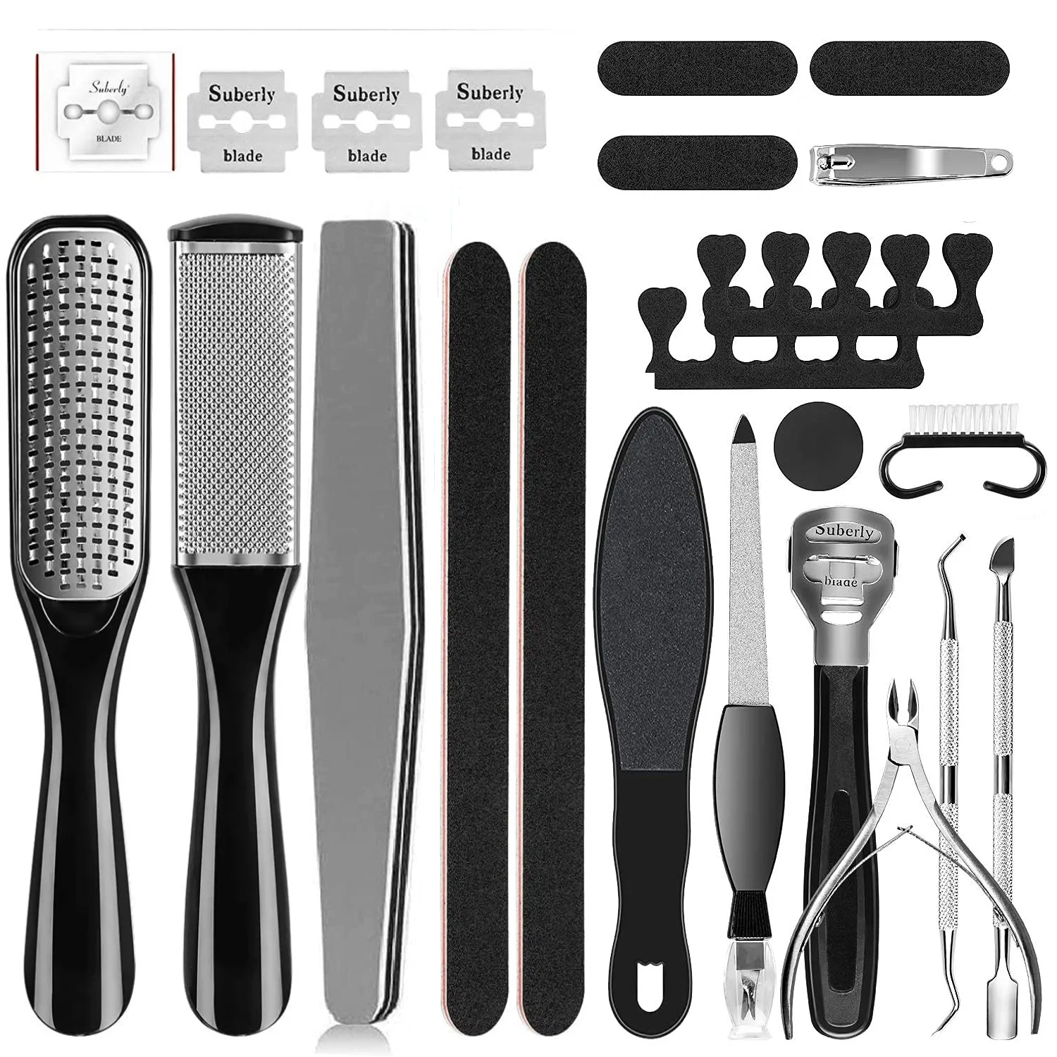 Pedicure Kit 8/10/23 in 1 Stainless Steel Professional Pedicure Tools Set Foot Rasp Peel Callus Dead Skin Remover