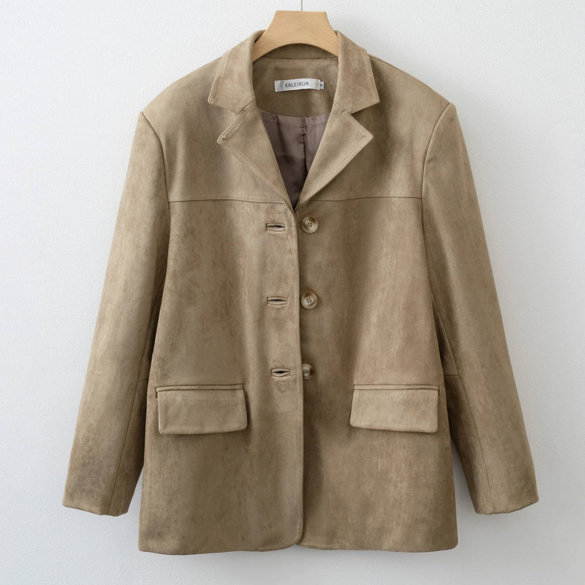 2025 ฤดูใบไม้ร่วง/ฤดูใบไม้ร่วงฤดูหนาวใหม่ผู้หญิงแฟชั่น Suede Basic Jacket Basic Blazer