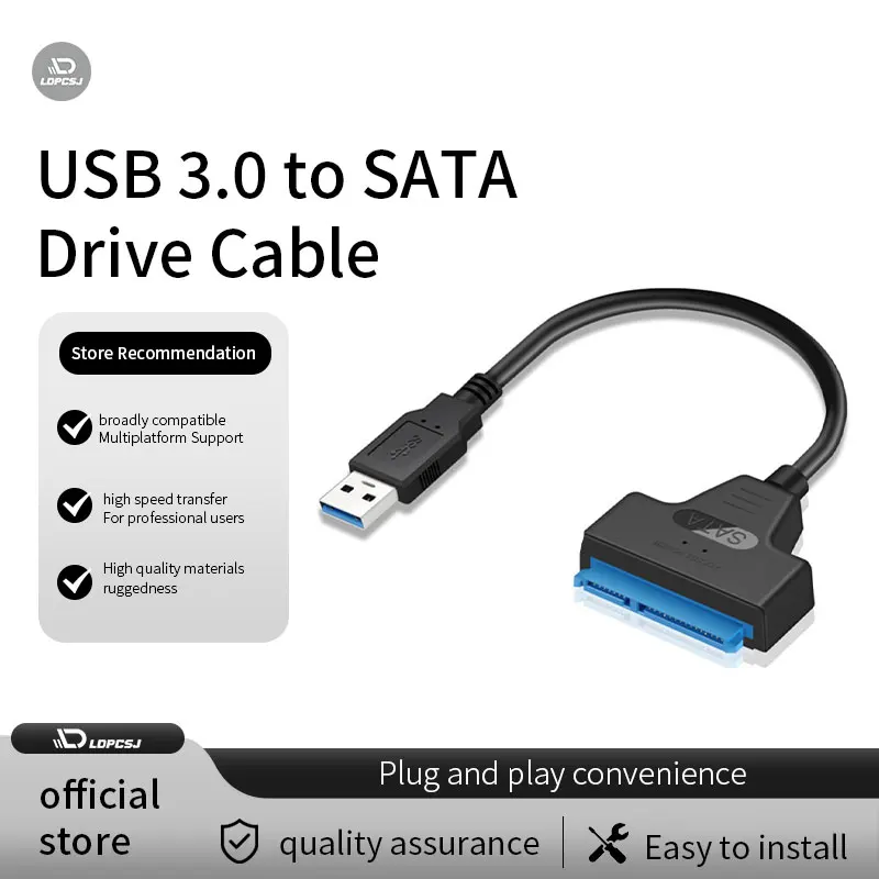 USB 3.0 zu SATA Adapterkabel unterstützt 22-poliges 2,5 Zoll externes HDD SSD-Festplattenkabel