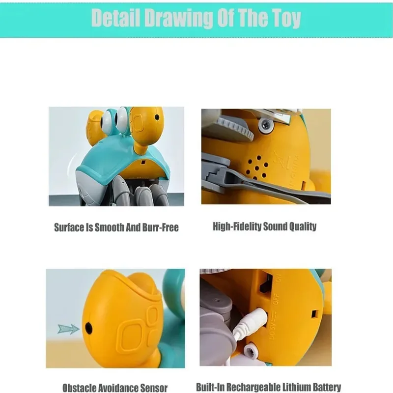 Brinquedo para animais de estimação com caranguejo dançante com música e dança automática, diversão interativa para cães e gatos - Entretenimento interno para animais de estimação