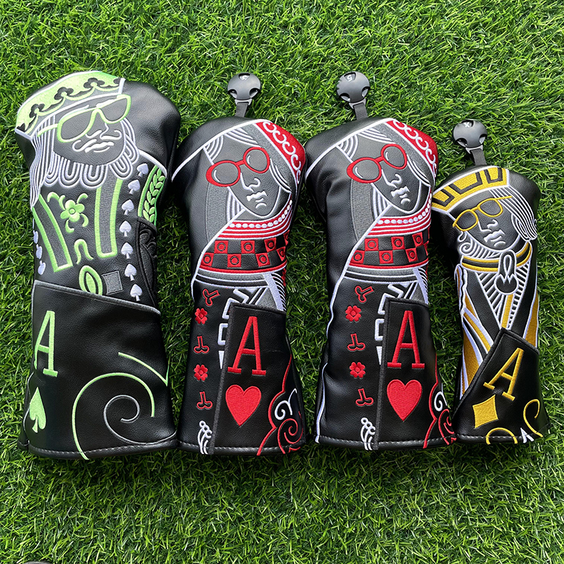กษัตริย์และควีนและอัศวินกอล์ฟคลับไม้ Headcovers ไดร์เวอร์แฟร์เวย์ Woods Hybrid Cover ถ่ายภาพในรูปแบบจัดส่งที่รวดเร็ว
