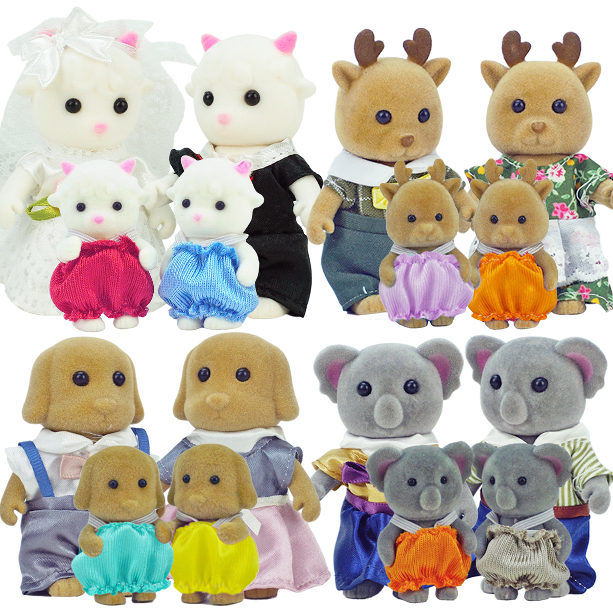 Pudełko do pakowania leśna rodzina renifer króliczek Panda imitacja zwierzęcia domek dla lalek zestaw do zabawy dom zabaw akcesoria do zabawek świąteczny prezent dla dzieci