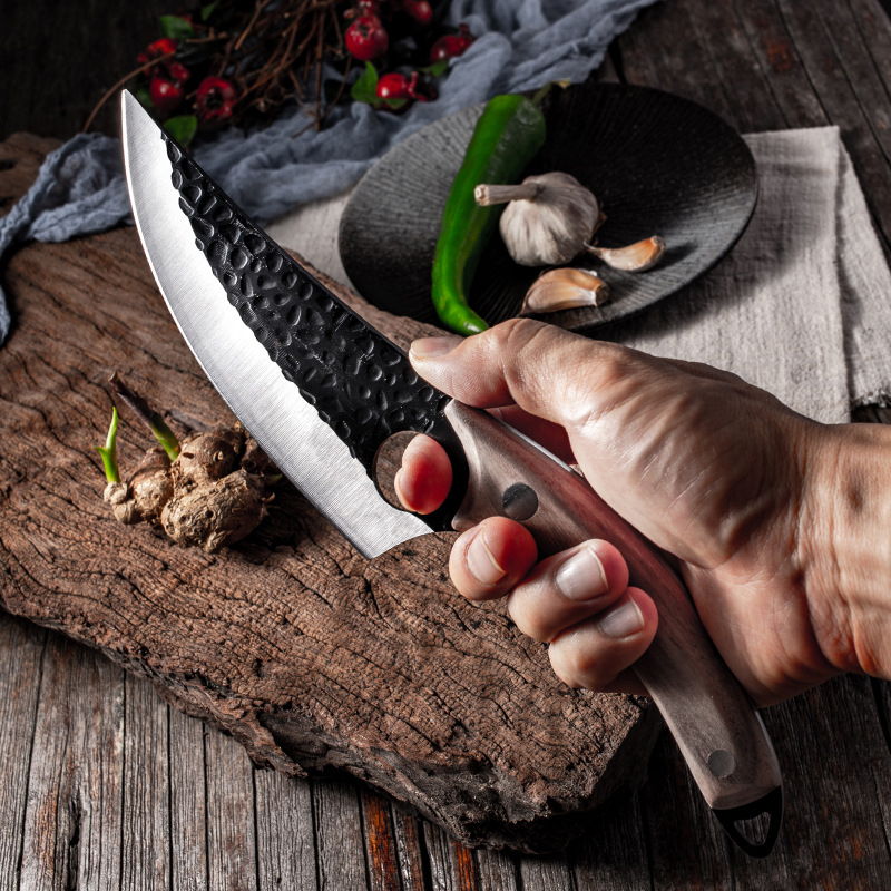 Cuchillo de deshuesado de 6 pulgadas, cuchillo forjado hecho a mano, cuchillos de Chef, cuchillo de cocina de carnicero, mango completo, cuchillo de pesca, cubierta de cuchillo de regalo