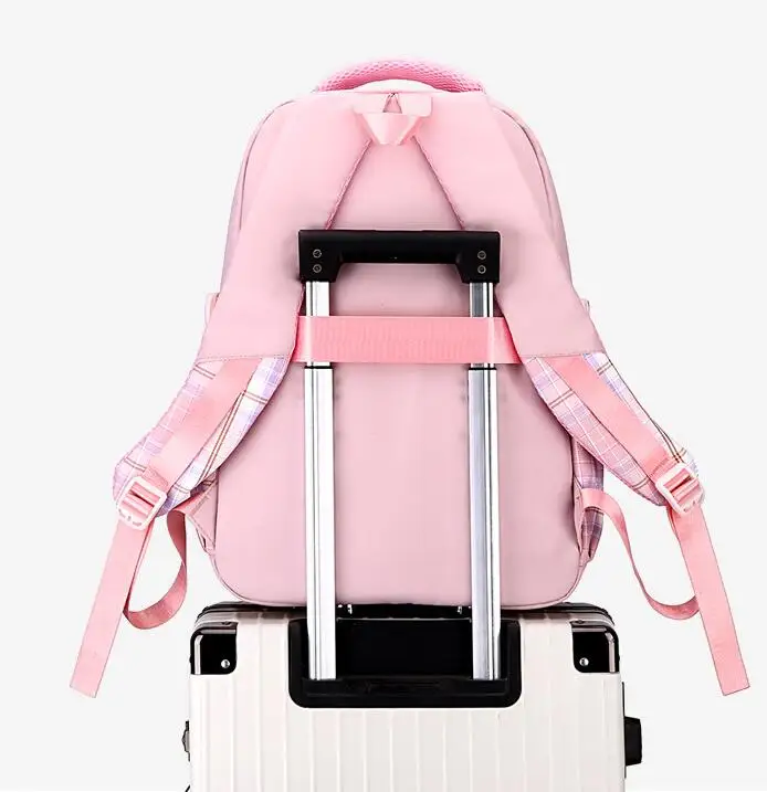 디즈니 릴로와 스티치 패션 고용량 대학 배낭 Mochila 여성 노트북 학교 가방 귀여운 소녀 여행 가방