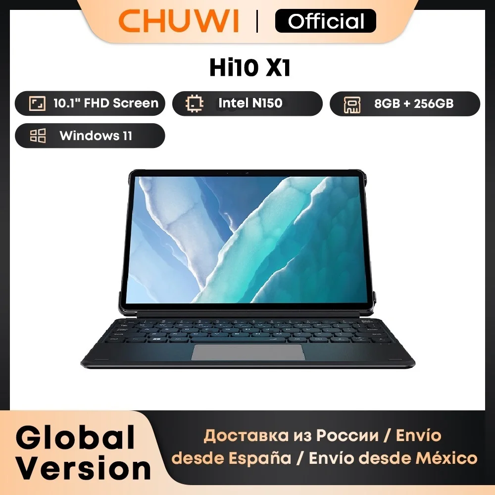 CHUWI Hi10 X1 2-in-1 tablet 10,1 inch display Intel N150/N100 processor LPDDR5 8GB RAM 256GB SSD Windows 11 tablets PC WiFi6