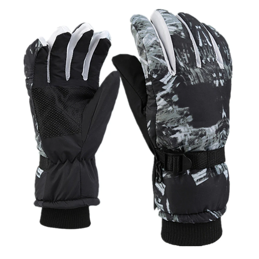 Männer Schwarz Ski Handschuhe Ultraleicht PU Wasserdichte Winter Warme Handschuhe Snowboard Männlich Radfahren Motorrad Reiten Schnee Winddicht Handschuhe