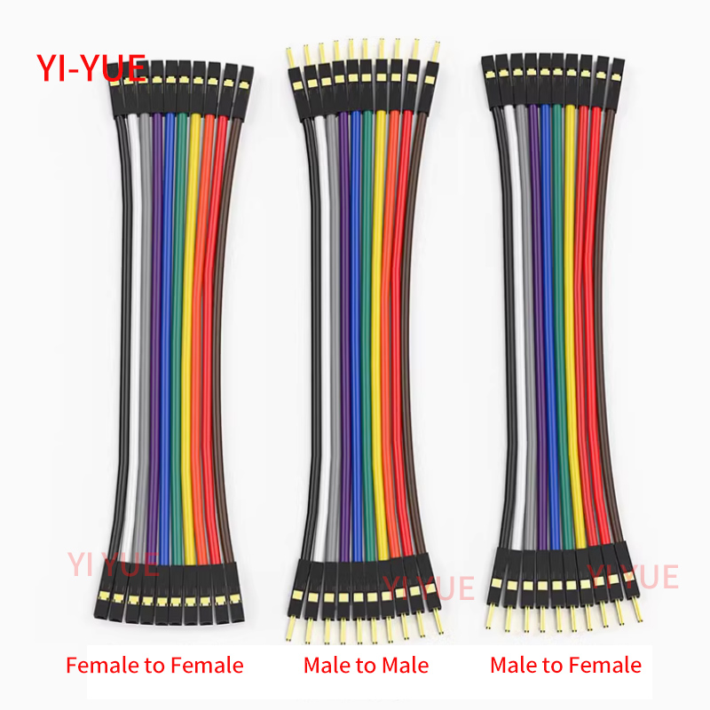 Cable de puente de 10 pines línea Dupont 30cm macho a macho + hembra a macho + Cable Dupont hembra a hembra, para Arduino Kit electrónico DIY