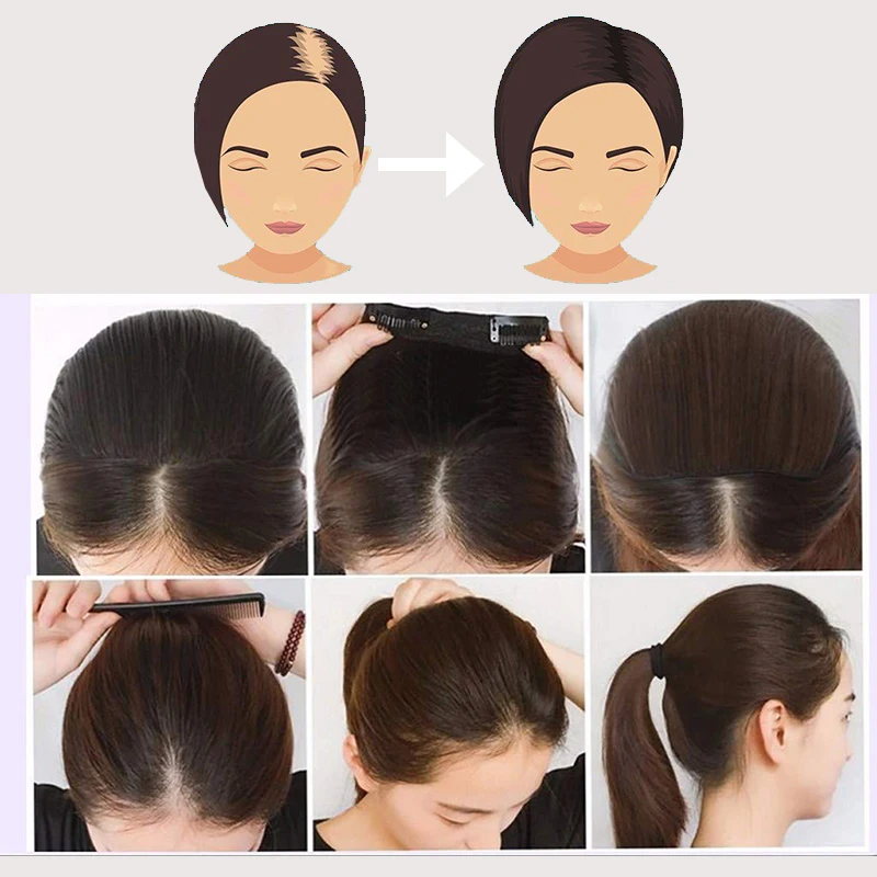AZQUEEN Tóc Tổng Hợp Miếng Lót 20/30CM Kẹp Trong Tóc Tự Nhiên Vô Hình Phần Lông Tóc Mỏng Thêm Tóc đệm
