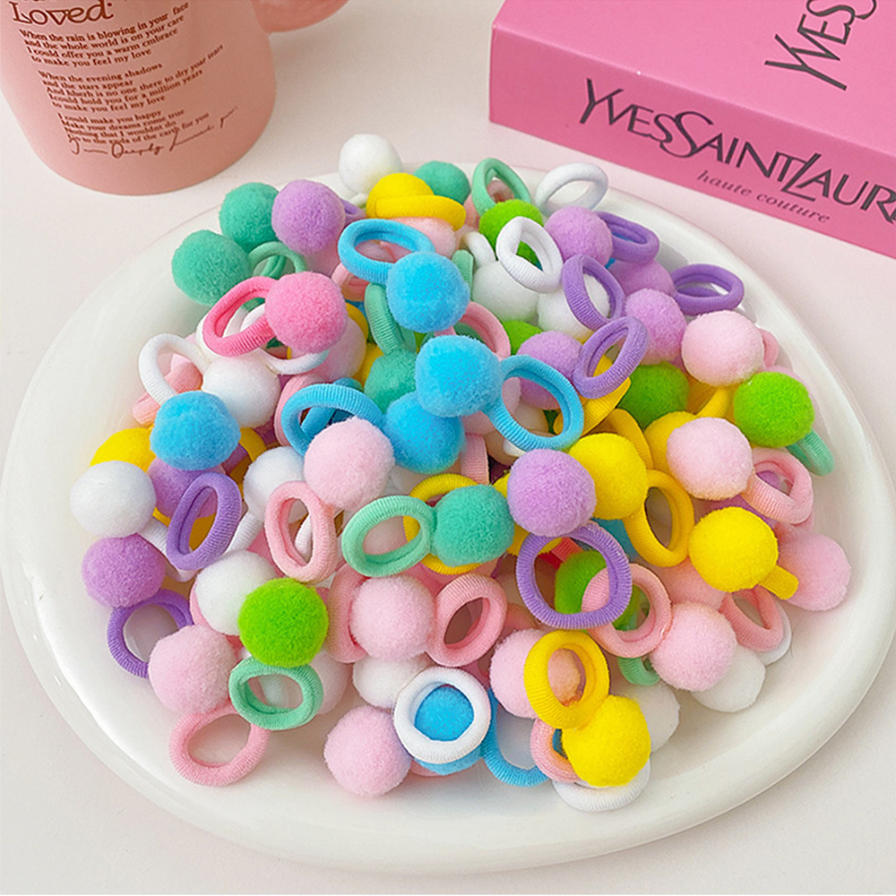 10 คู่เด็กทารกผมวงยืดหยุ่นผมตุ๊กตายางขนม Scrunchie ผมสีสุ่มเด็กอุปกรณ์เสริมผม