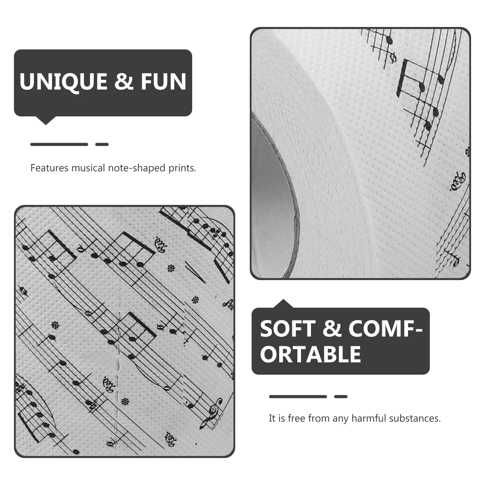  Musical Note Toilet Paper Tissue Printed Papers Table Napkins Notes Pattern Towel Roll