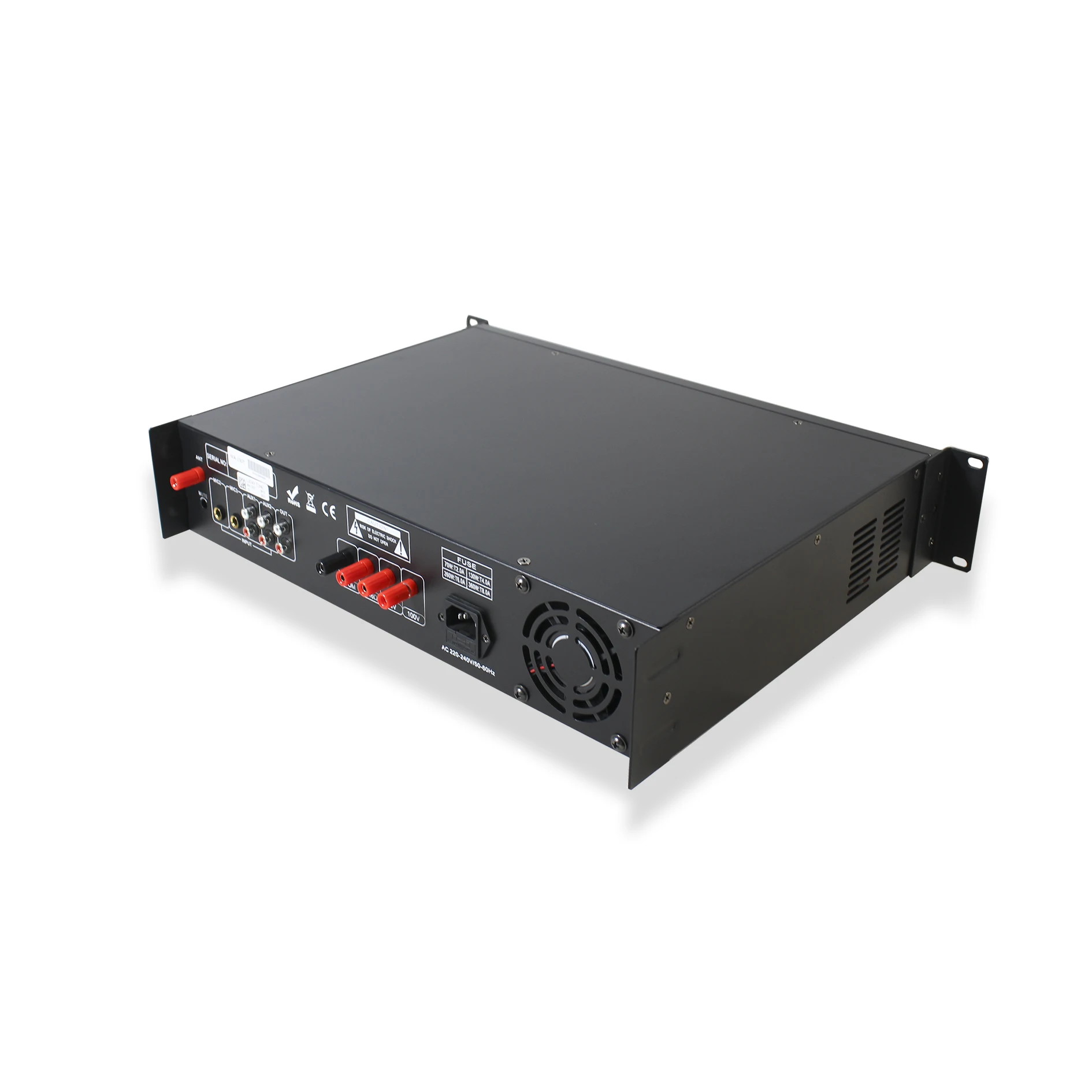 Мощный усилитель-миксер для Bluetooth 100 в/70 в/4-16 Ом 130 Вт с USB/SD-картой/Aux и тюнером