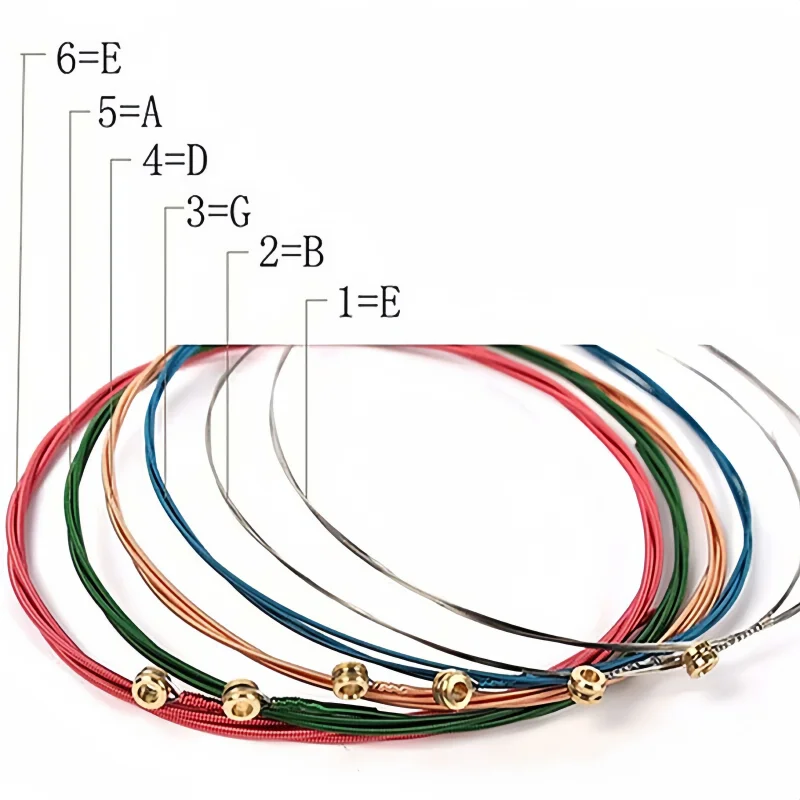 6PCS Original Guitar Strings High Quality Replacement Guitar Strings 1 To 6 Steel Strings Advanced Folk Guitar Accessories