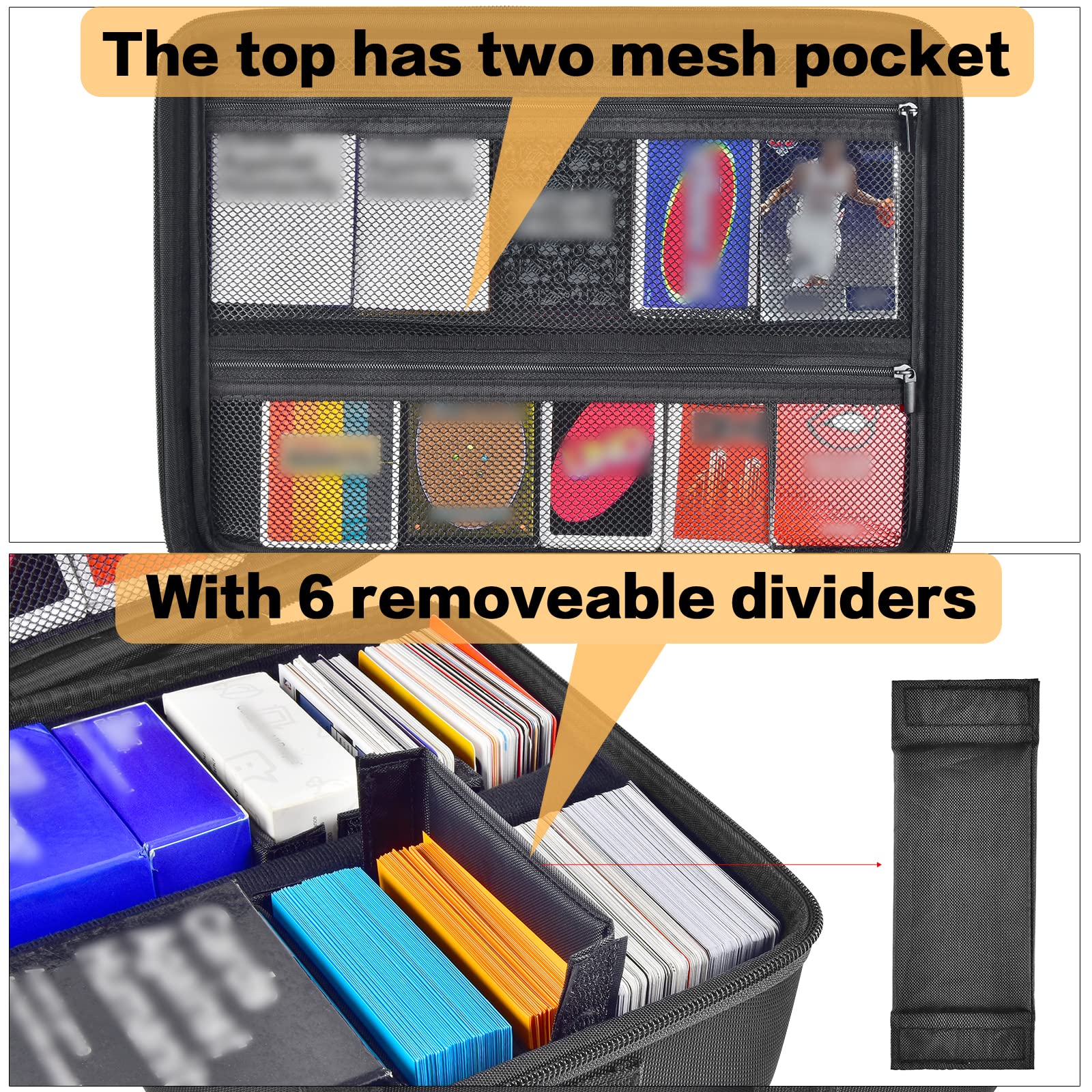 Trading Card Case Storage Box Deck Boxes for 2700+ Standard Card Games. Travel Organizer Holder Compatible with TCG