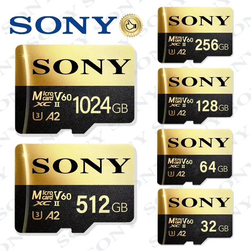 Tarjeta Micro SD Original SONY, tarjeta de memoria de alta velocidad, 128GB, 64GB, 256GB, 512GB, 1TB, tarjeta Flash MicroSD para teléfono móvil, cámara, mesa y PC