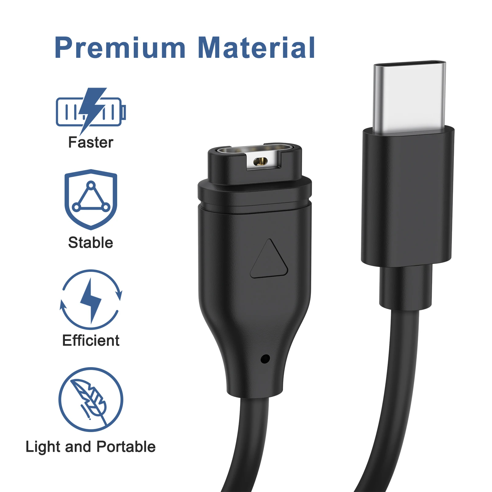Type C Watch Charger Cable for Garmin Venu2/VenuSq2/3/3S Fenix 5/6/7 Vivoactive4/4S/3 Fast Charging Cord For Forerunner 965/266