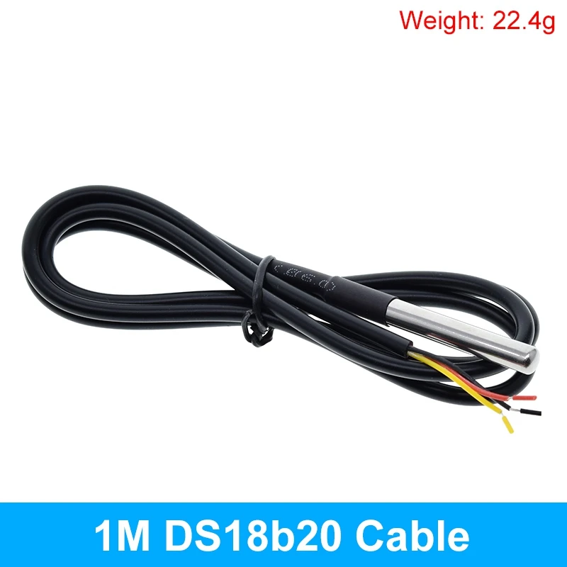 TZT DS1820 paquete de acero inoxidable impermeable DS18b20 sonda de temperatura sensor de temperatura 18B20 para arduino