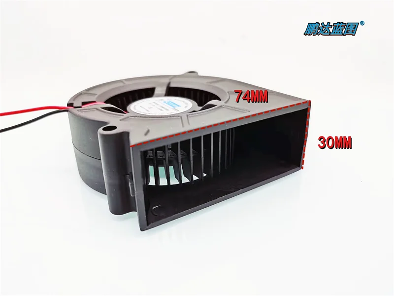 เครื่องเป่ากังหันแบบ all-in-one ใหม่8030ลูกบอลคู่ขนาด8ซม. DFM8030B พัดลมกระจายความร้อน12V