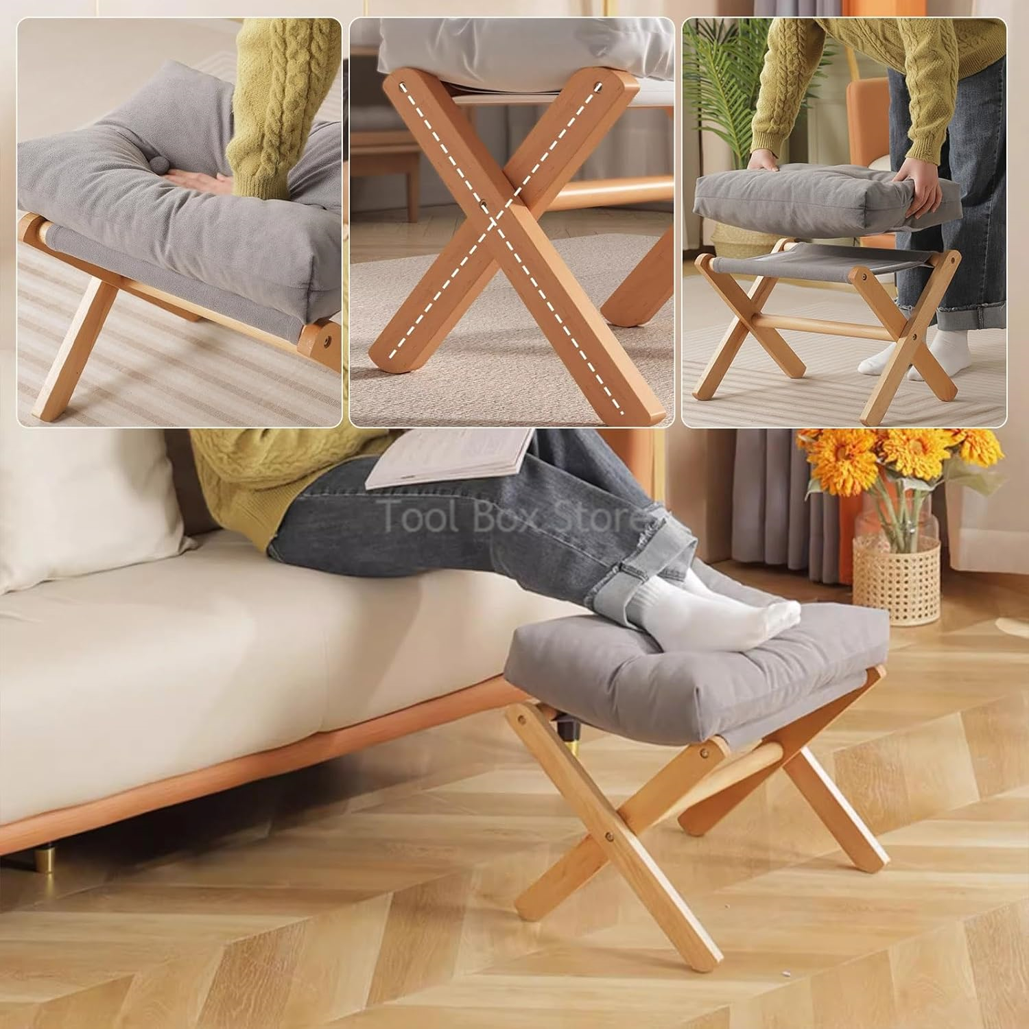 Haushalt Kleine Hocker Stühle Faltbare Niedrigen Hocker Wohnzimmer Sofa Hocker Holz Fußhocker Tragbare Fußstütze Schuh Ändern Hocker