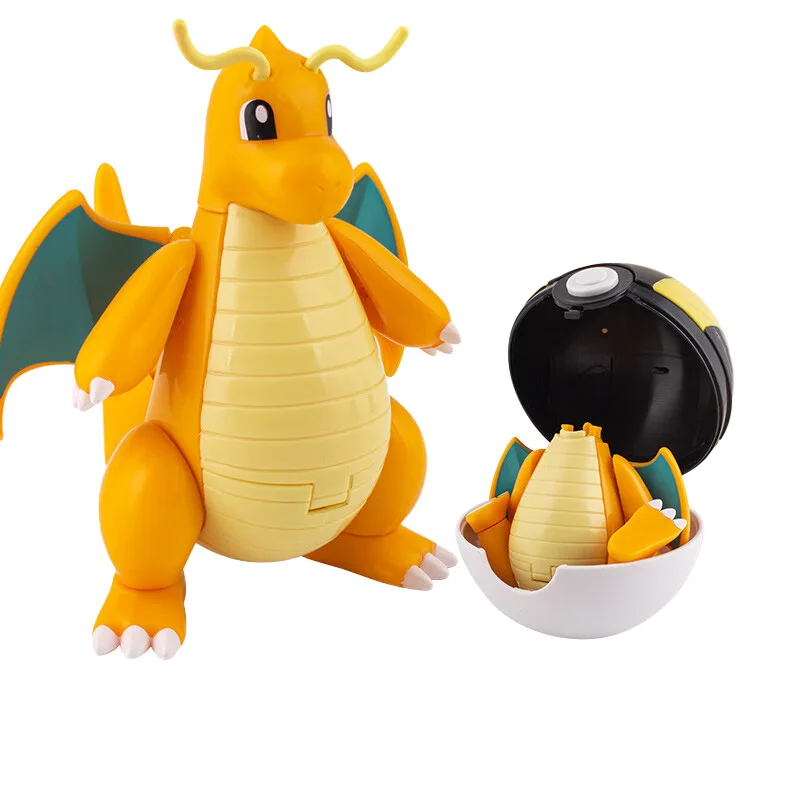 포켓몬 피규어 Dragonite Gengar Mew Snorlax Lapras Pokeball 엘프 공 변형 장난감 피카추 몬스터 교육 인형 어린이 선물