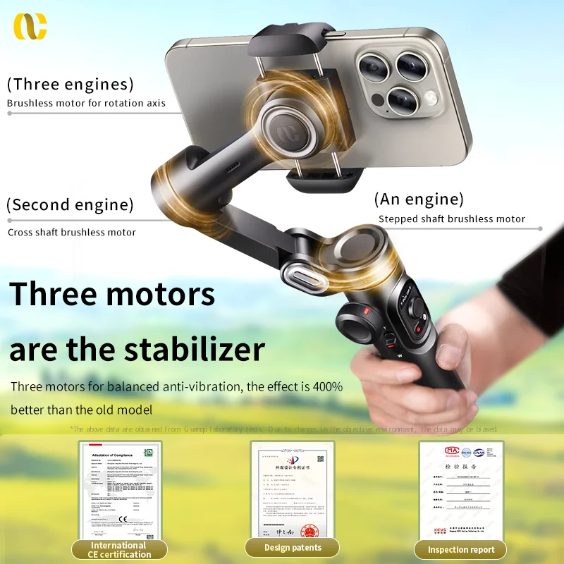 AOCHUAN Smart XE 3-Achsen-Handheld-Gimbal-Stabilisator für Smartphone iPhone Android Face Tracking Tiktok Vlog Live-Streaming