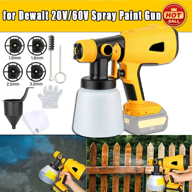 PISTOLA DE PULVERIZACIÓN eléctrica inalámbrica, pulverizador de pintura para Dewalt, batería Makita de 18V-60V, aerógrafo de recubrimiento de muebles BL1830/DCB200/DCB609