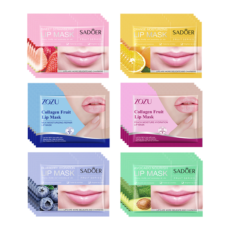 30pcs Fruit Lip Masker Hydraterende Voedende Collageen Lip Patches Mollige Lippen Schoonheid Huidverzorging Lippen Pads Lipmasker Huidverzorging
