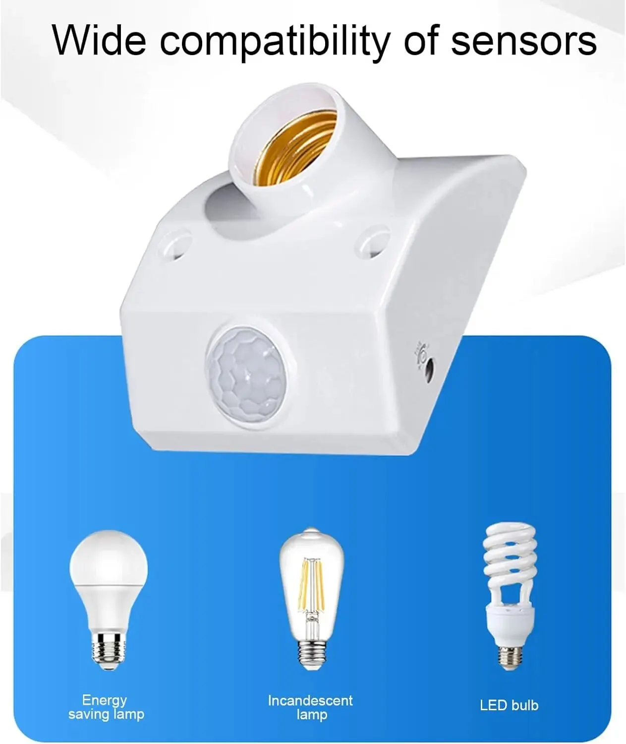 Pir-Bewegungsmelder-Lichtfassung, E27-LED-Lampensockel, menschlicher Körpersensor, verstellbar, automatisches Ein- und Ausschalten, Lichtsteuerung, Lampenfassung