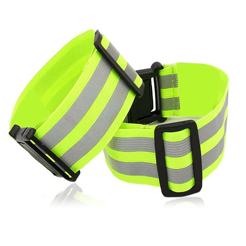 Fasce riflettenti bracciale elastico polsino cinturino alla caviglia cinghie di sicurezza riflettore cinghie di nastro per Jogging notturno corsa in bicicletta