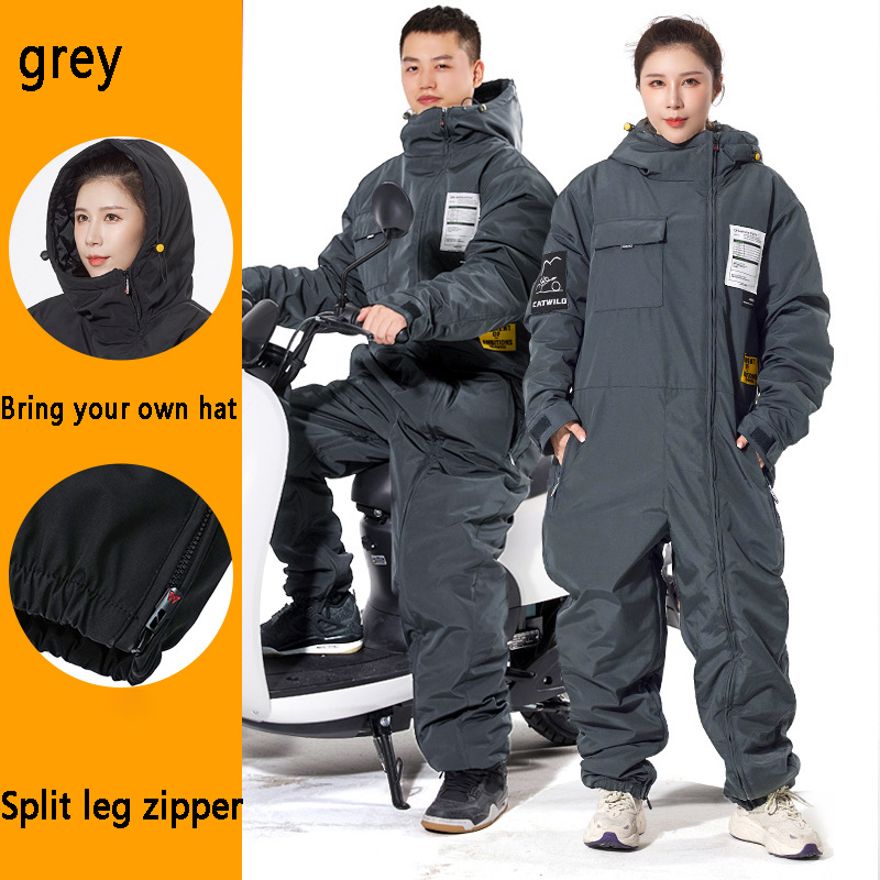 Chaqueta de motocicleta de invierno a prueba de frío, traje a prueba de viento, equipo de motocicleta de campo traviesa, traje de pesca de esquí de terciopelo para hombres y mujeres