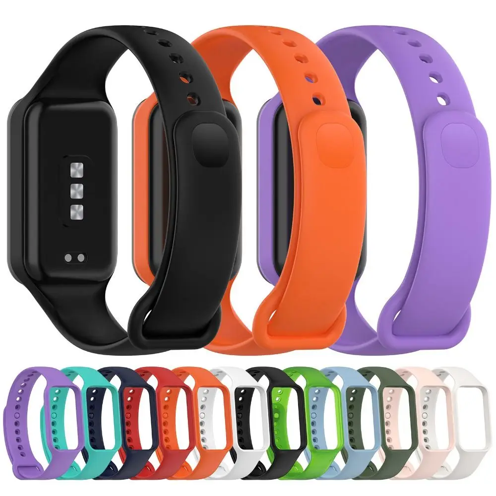 Bracelete macio do silicone para o relógio esperto, bracelete da substituição para a faixa 8 do xiaomi active, faixa 2 do redmi
