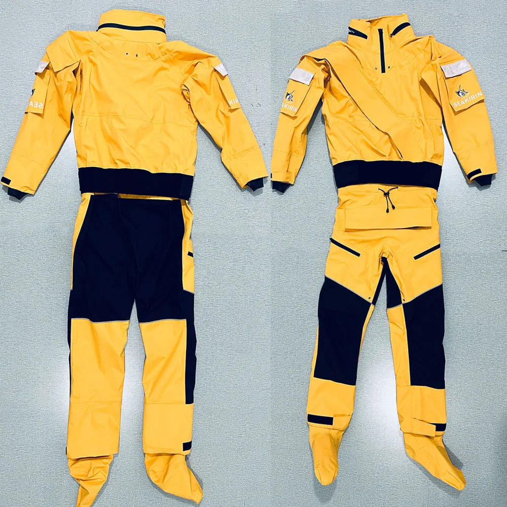 Traje seco impermeable con entrada frontal, traje seco con capucha desmontable, ropa para kayak, remo, Rafting, canoa, vela, kitesurf